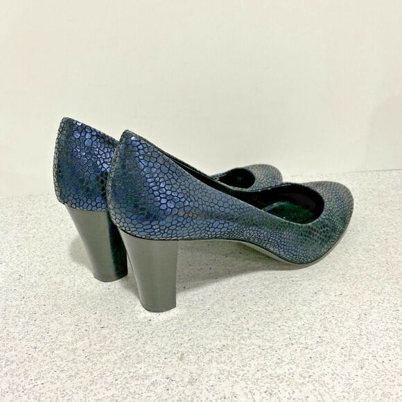 Calvin Klein Babe High Heels Pumps Ladies Navy Blue Career Shoes US 10M AS IS - Picture 4 of 9